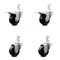 Service Caster 3 Inch Soft Rubber Swivel 7/8 Inch Square Stem Caster Total Lock Brakes, 2PK SCC-SQTTL20S314-SRS-78-2-S-2 - alternate 5